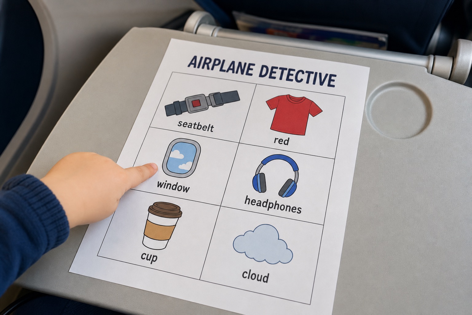 Printable airplane scavenger hunt for toddlers.