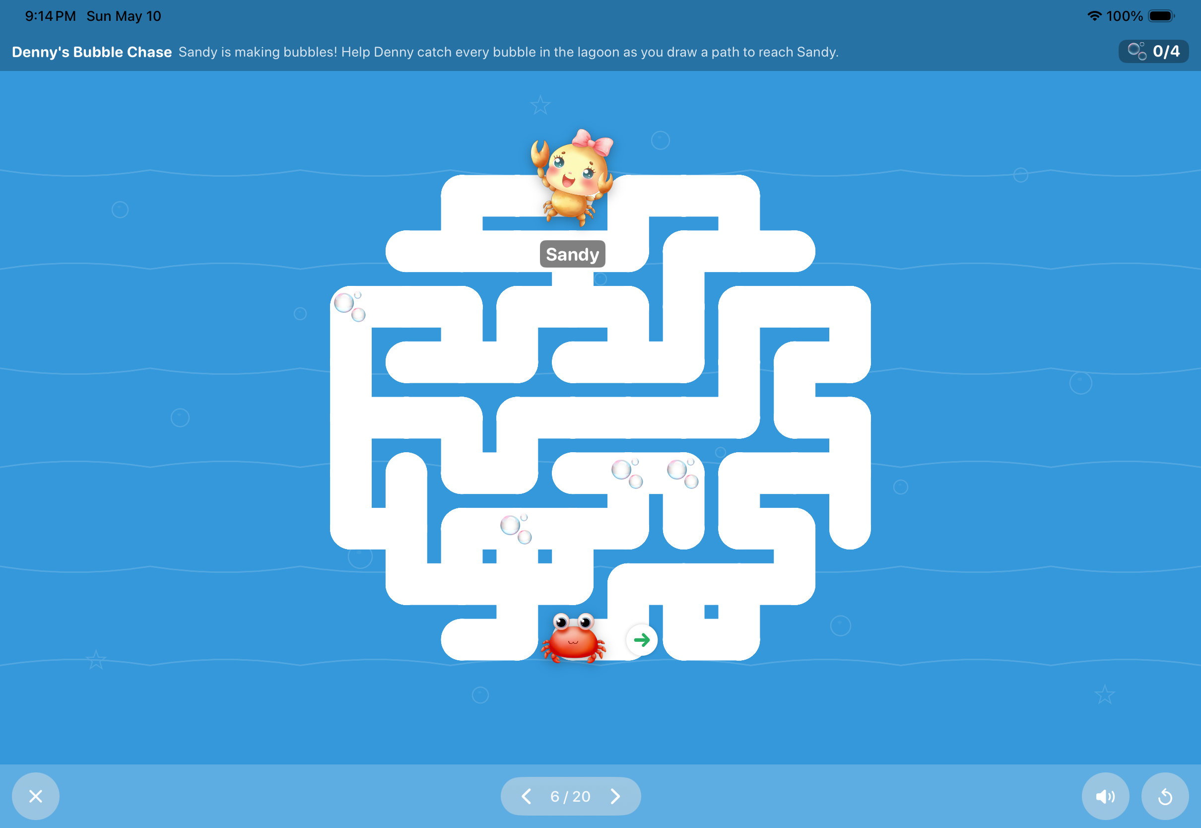 Denny's Maze offline toddler maze game on iPad