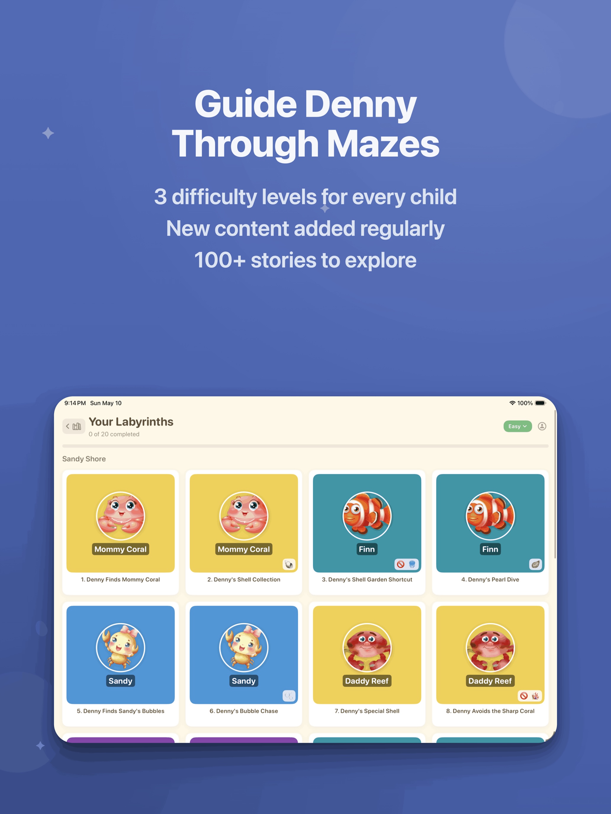 Second Denny's Maze App Store style screenshot on iPad